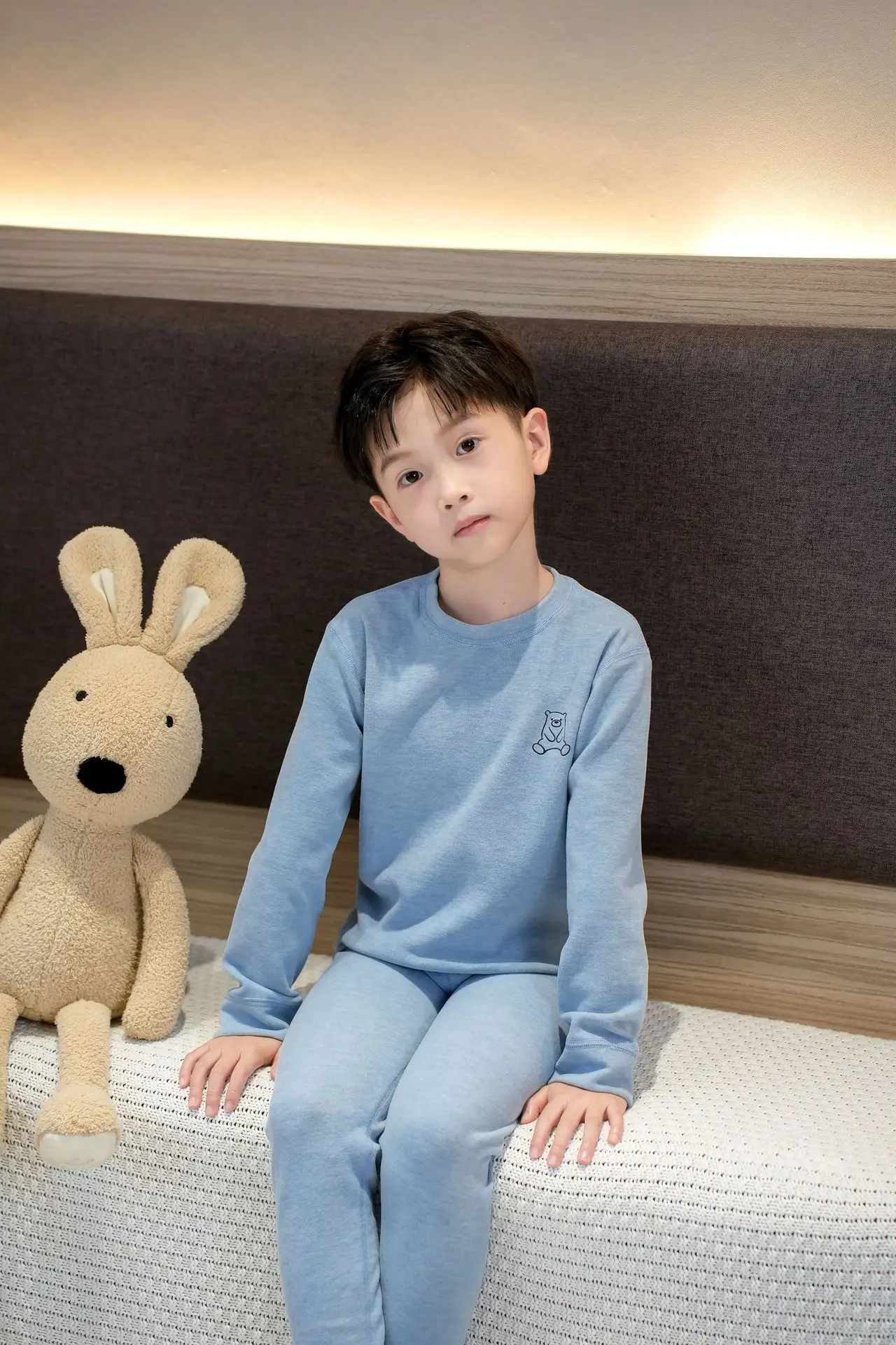 2025 Kids Thermal Underwear Set Purple Wool Silk - Image 4