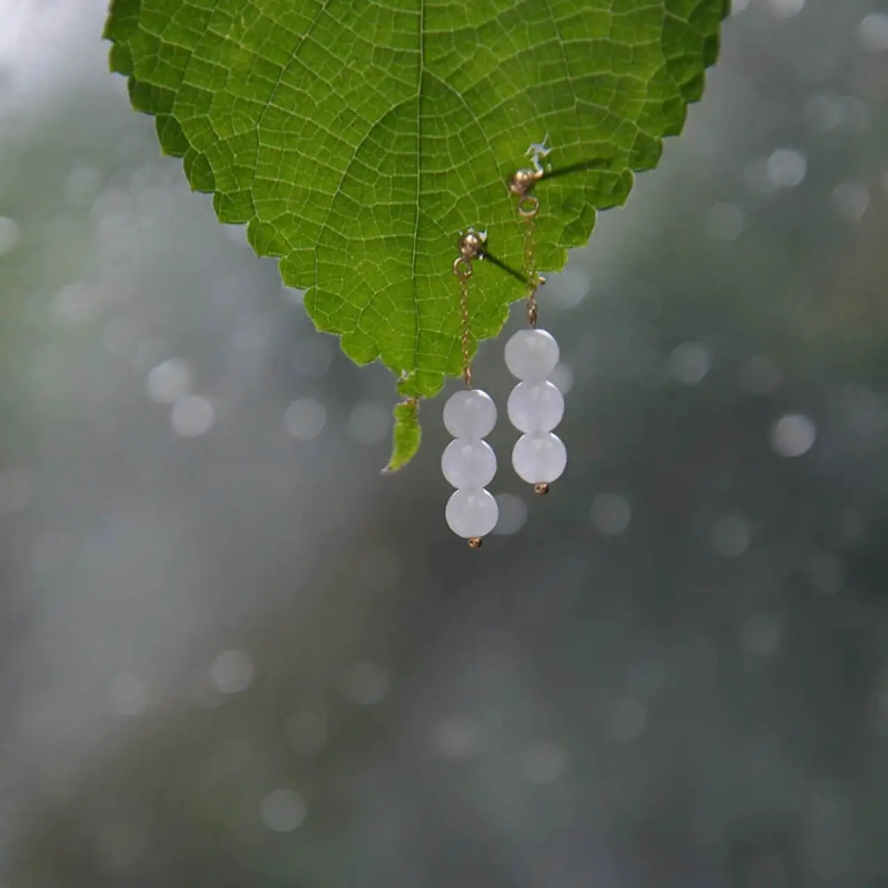 Long White Jade Earrings for Women S925 Silver