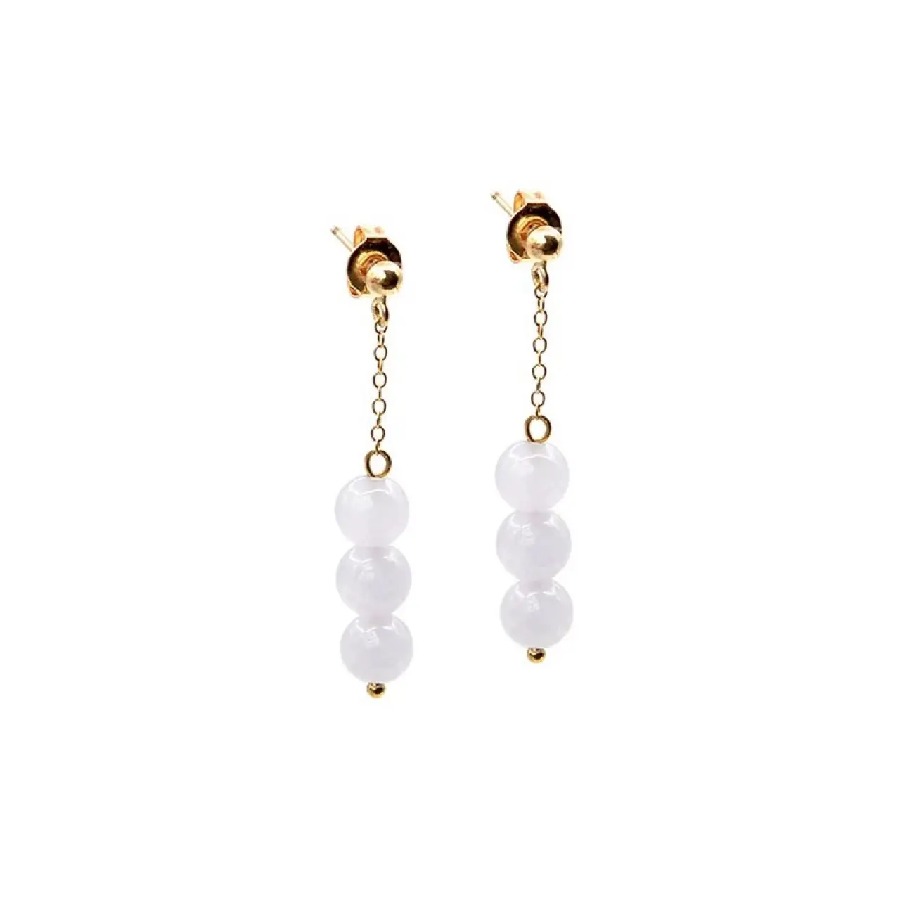 Long White Jade Earrings for Women S925 Silver