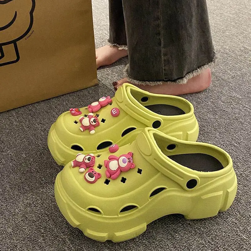 Women's Green Croc Sandals Summer New - Image 90