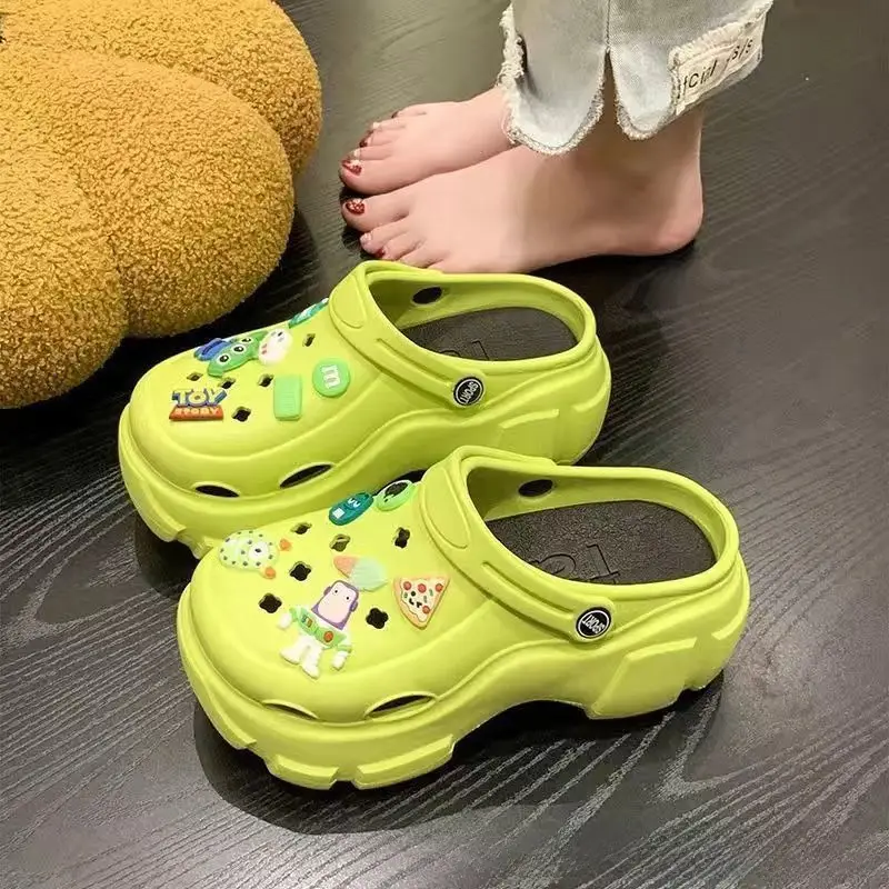 Women's Green Croc Sandals Summer New - Image 15