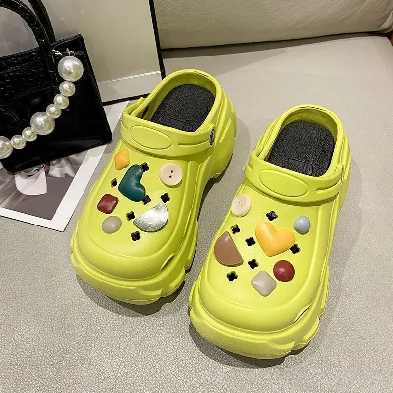 Women's Green Croc Sandals Summer New - Image 30