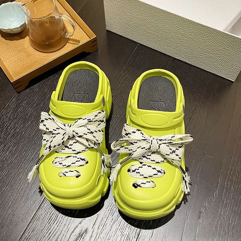 Women's Green Croc Sandals Summer New - Image 50