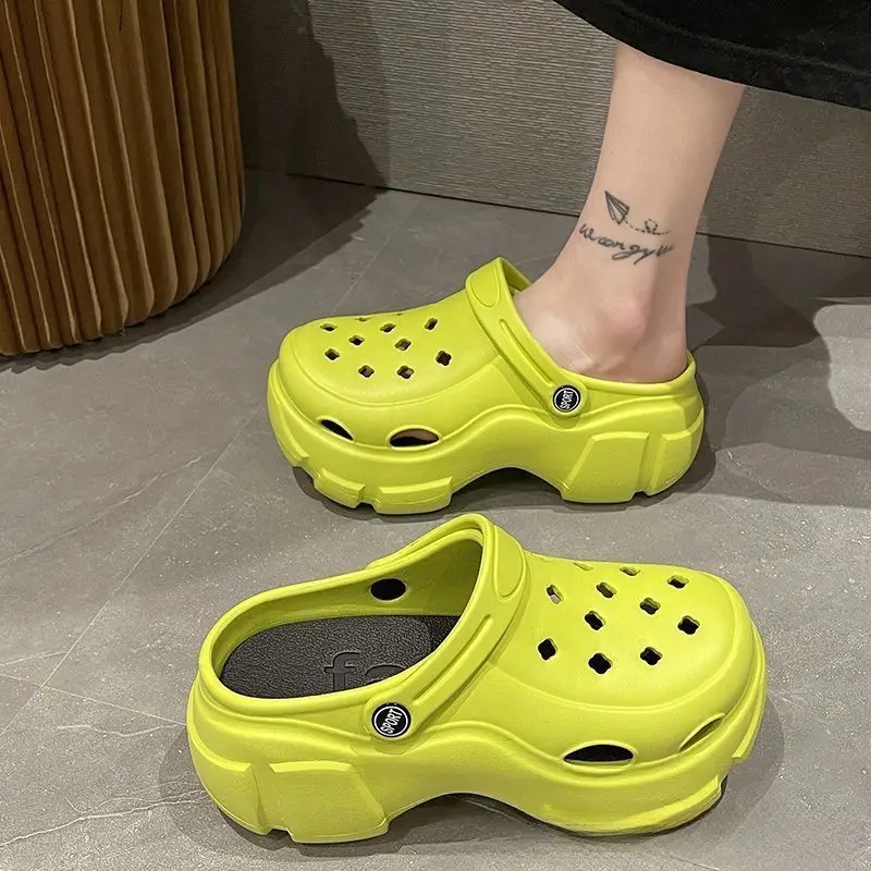 Women's Green Croc Sandals Summer New - Image 86
