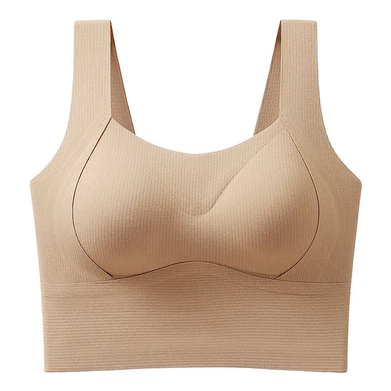 Beige Push-Up Yoga Bra with Adjustable Straps - Image 8