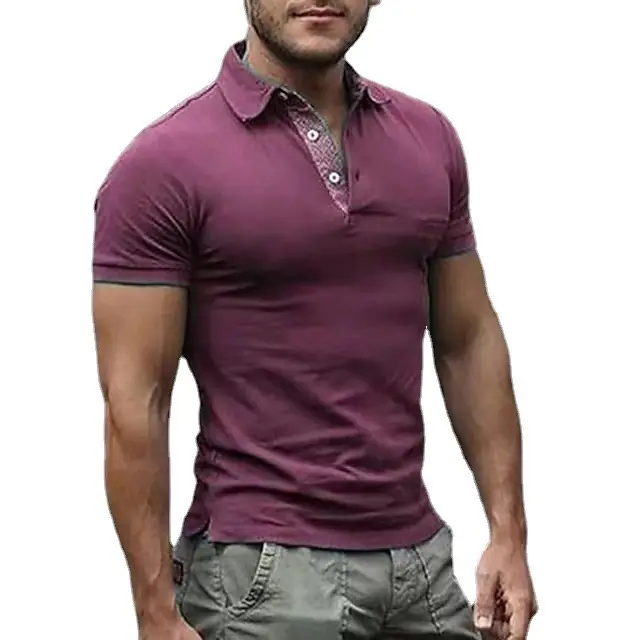 Men's Blue Polo T-Shirt Short Sleeve Multi Color - Image 7
