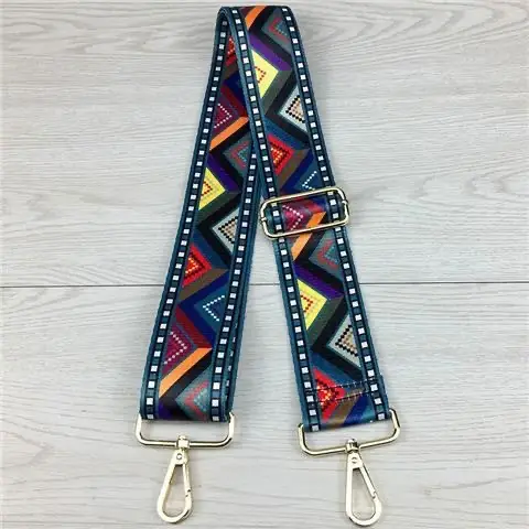 Colorful Geometric Crossbody Strap Adjustable Silver Buckle - Image 11