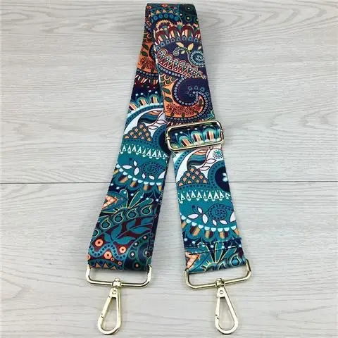 Colorful Geometric Crossbody Strap Adjustable Silver Buckle - Image 2