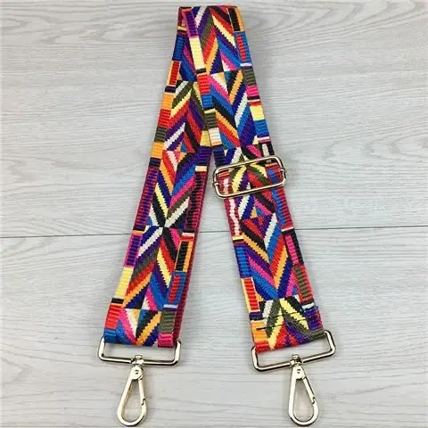 Colorful Geometric Crossbody Strap Adjustable Silver Buckle - Image 4