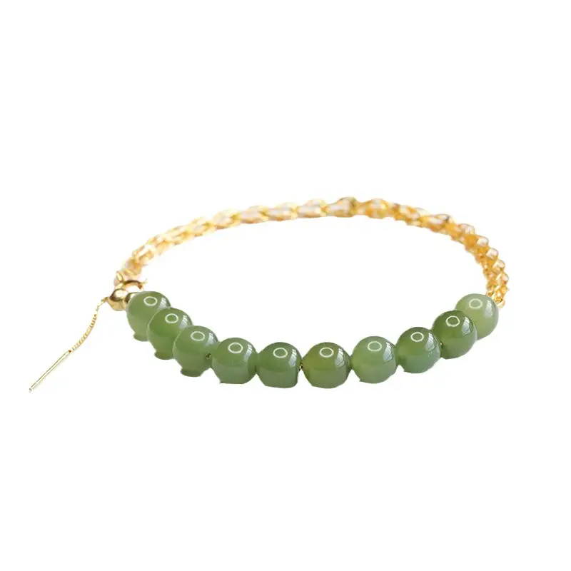 Guan Yu S925 Silver Inlaid Jade Bracelet Phoenix Tail - Image 6