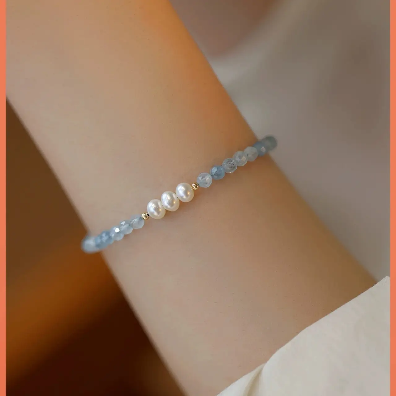 Natural Pearl Bracelet 14K Gold Glossy Elegant Lucky Niche Light - Image 2