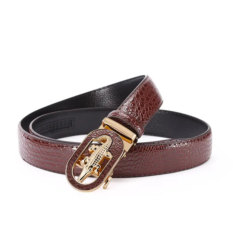 Men's Black Croc Leather Belt with Silver Buckle - Image 8