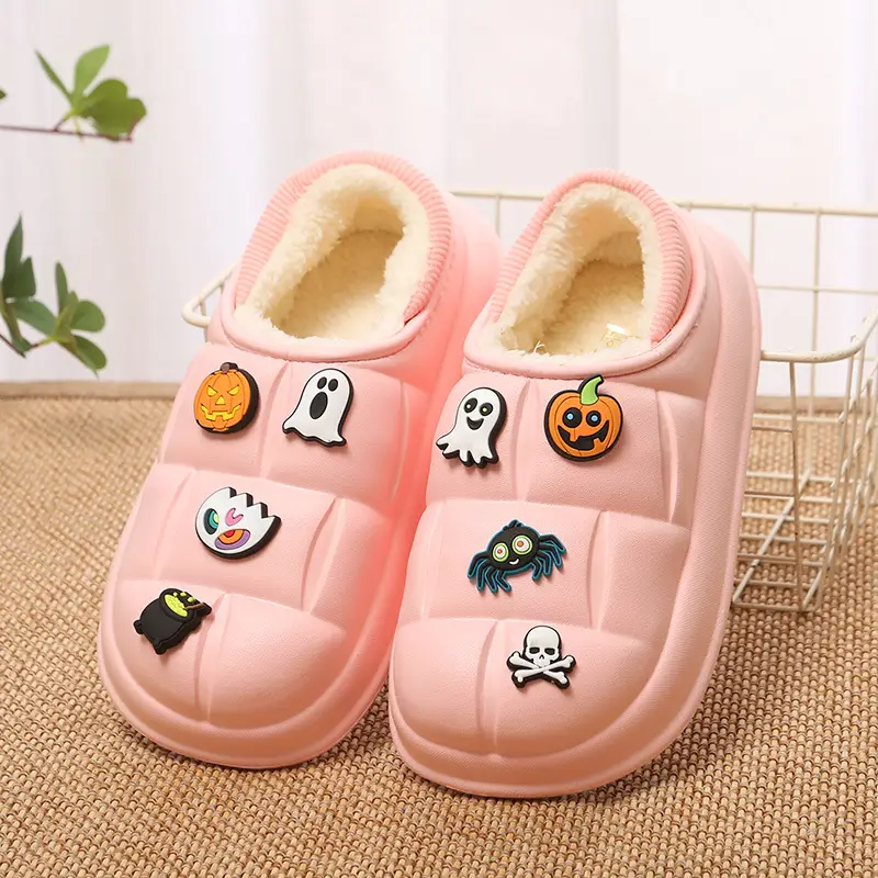 EVA waterproof cotton-padded shoes women's autumn and winter indoor home couple's home bag heel plush confinement non-slip thermal slippers - Image 6