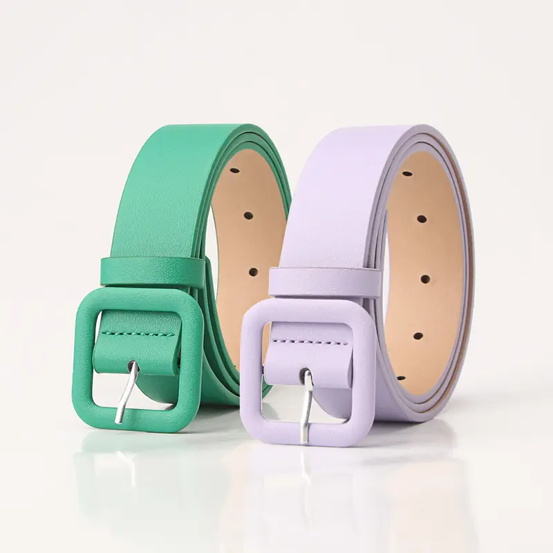 Candy-Colored Women's European Belt with Buckle - Image 11