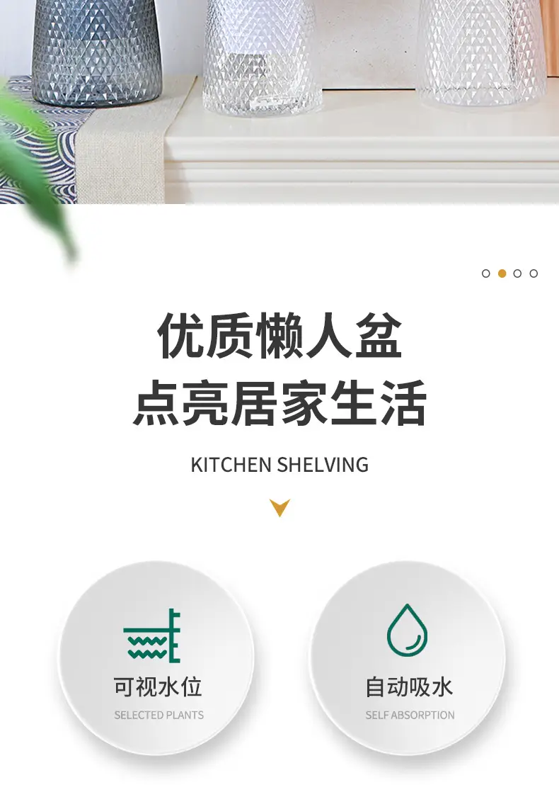 Water-free Internet celebrity new automatic absorbent lazy Basin light luxury lazy plastic flower arrangement Nordic style hydroponic flower pot — feature 2