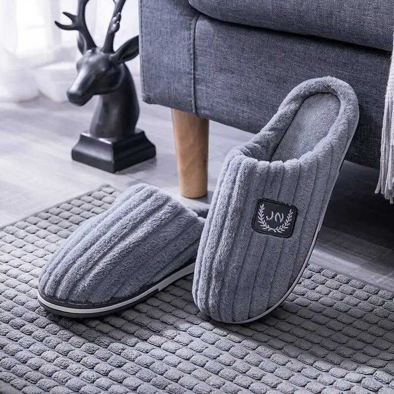 Men's Large Size Cotton Slippers Winter Wholesale 2026 New Style Indoor Home Non-Slip Household Warm Fleece-Lined Cotton Shoes - Image 8