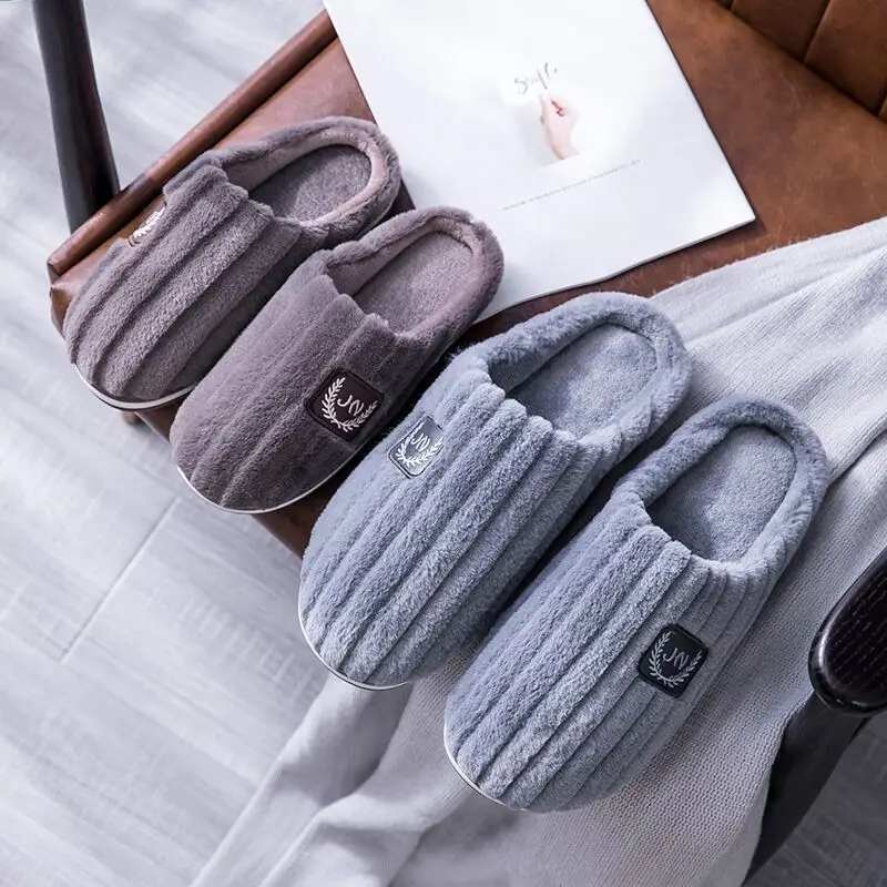 Men's Large Size Cotton Slippers Winter Wholesale 2026 New Style Indoor Home Non-Slip Household Warm Fleece-Lined Cotton Shoes - Image 9