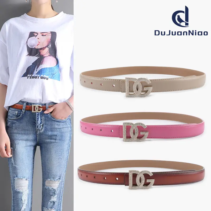 Women's White Rhinestone Belt All-Match Casual Pants - Image 21