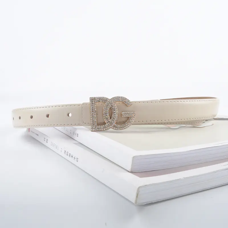 Women's White Rhinestone Belt All-Match Casual Pants - Image 22
