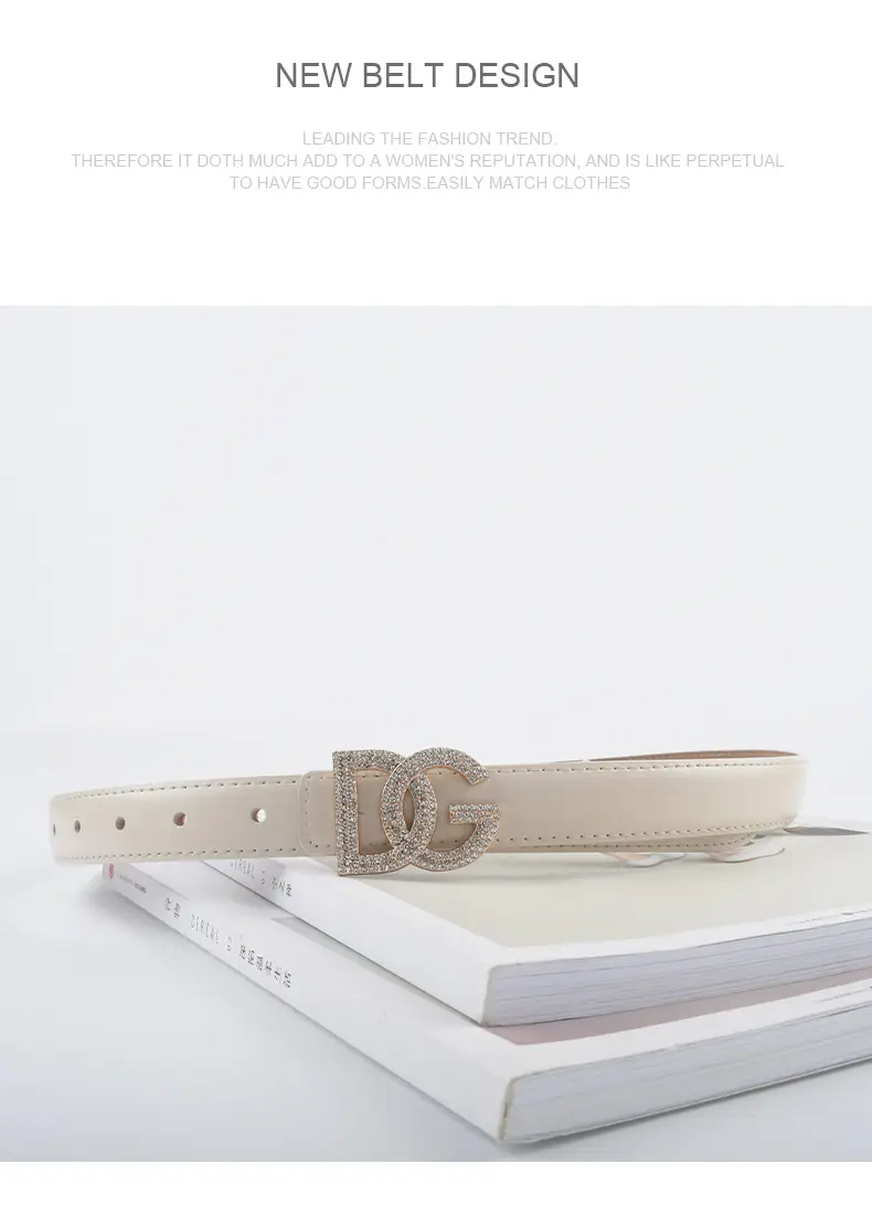 Women's White Rhinestone Belt All-Match Casual Pants β feature 14