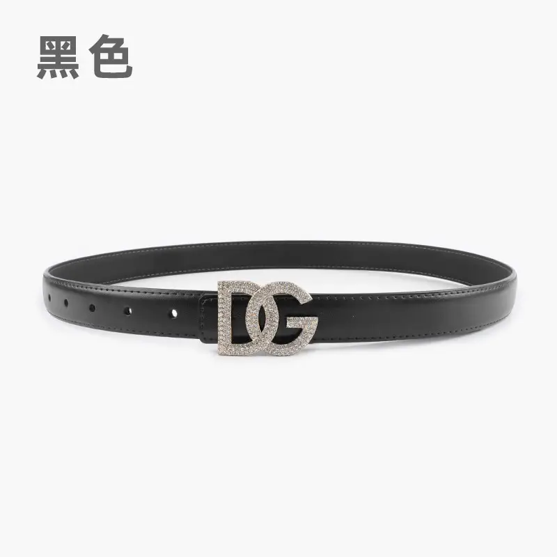 Women's White Rhinestone Belt All-Match Casual Pants