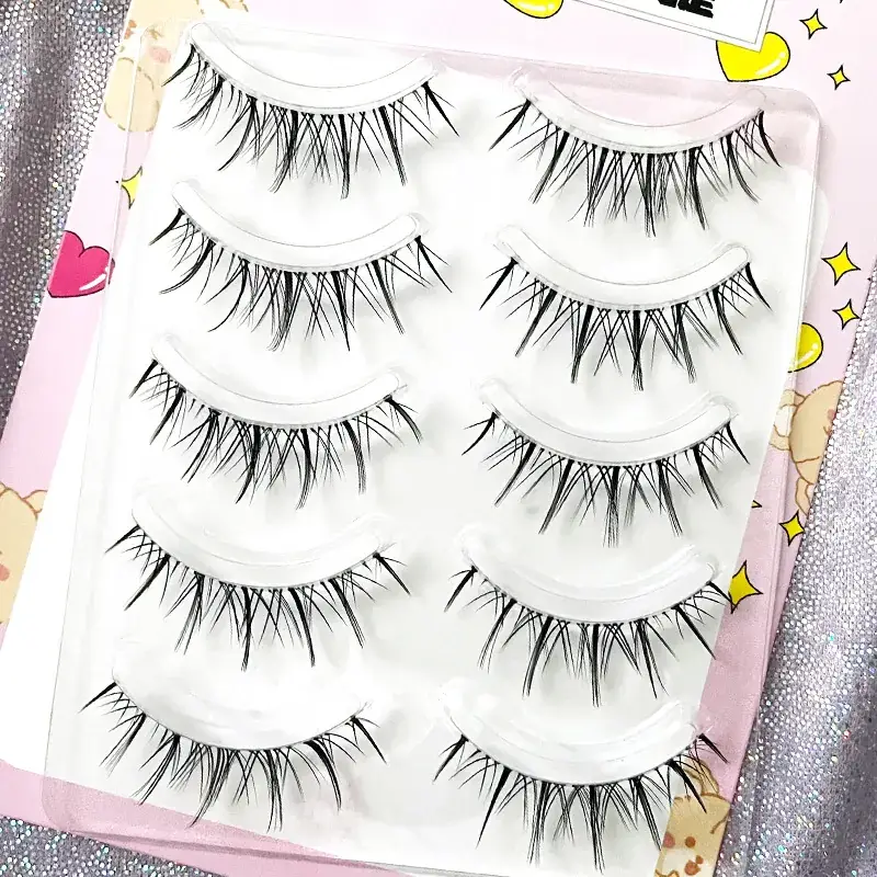Transparent Terrier False Eyelashes 5 Pairs Natural Style - Image 3