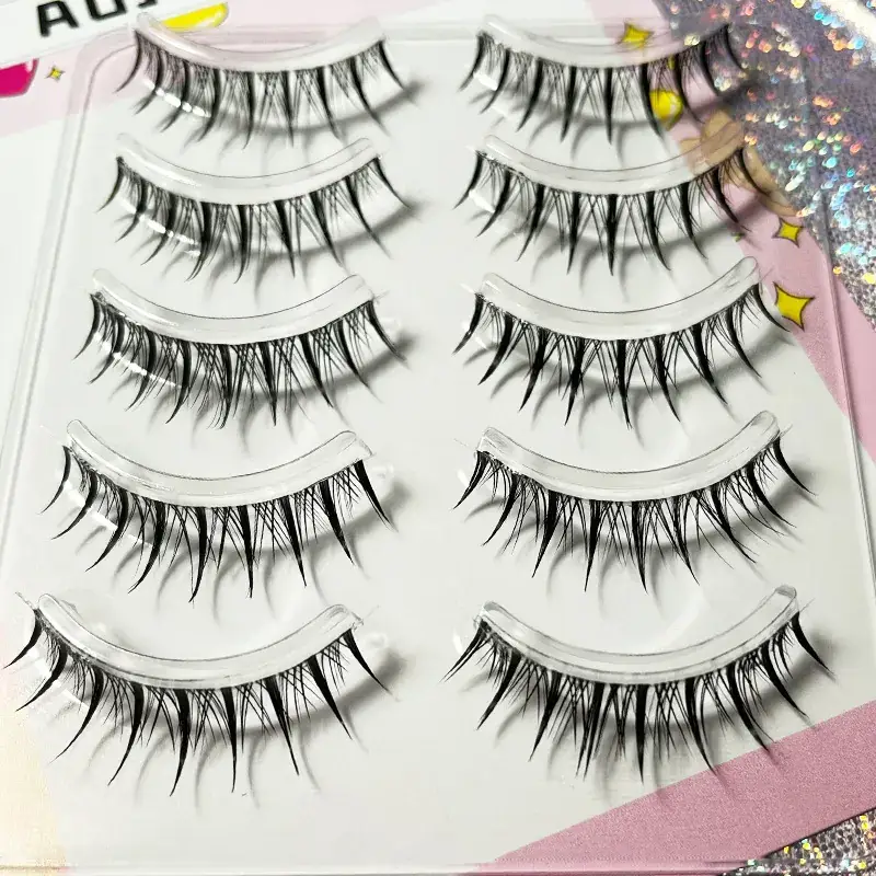 Transparent Terrier False Eyelashes 5 Pairs Natural Style - Image 7