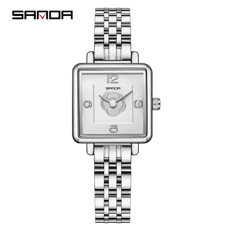 Sanda Women's Square Quartz Watch Stainless Steel - Image 17