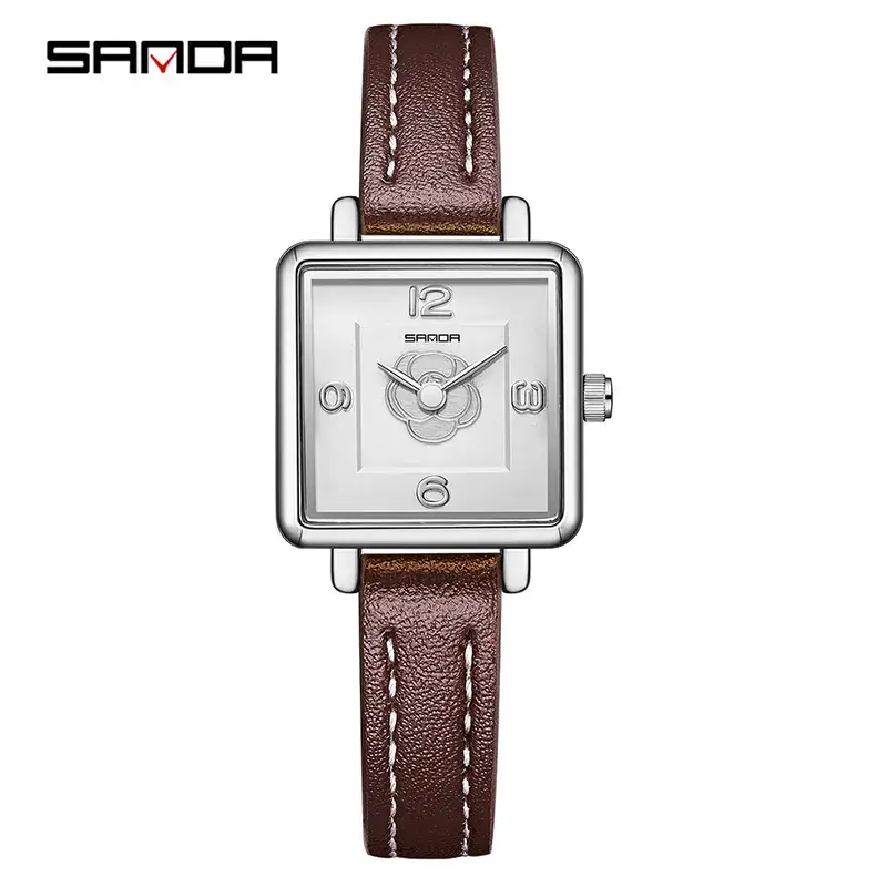Sanda Women's Square Quartz Watch Stainless Steel - Image 7