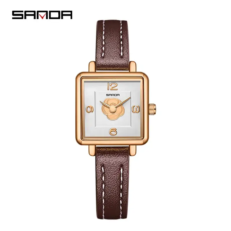 Sanda Women's Square Quartz Watch Stainless Steel - Image 9