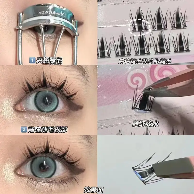 Cute False Eyelashes for Women Single Cluster Natural - Image 9