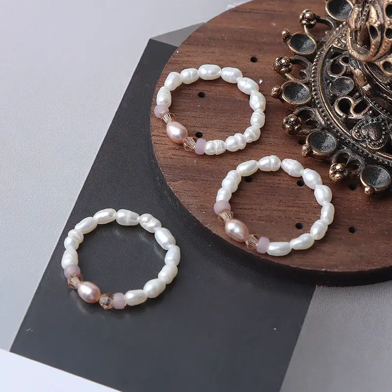 Natural Pearl Adjustable Ring for Women Men - Image 4