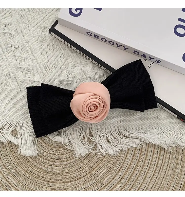 French Style Rose Hairpin with Vintage Bow Clip — feature 11