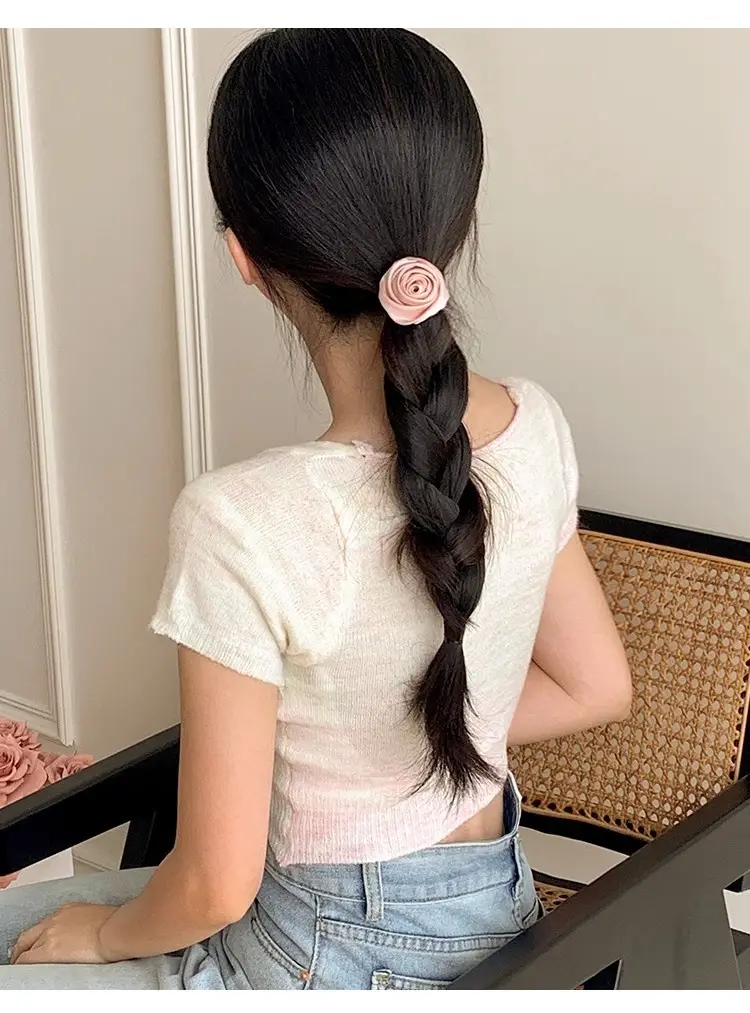 French Style Rose Hairpin with Vintage Bow Clip — feature 2