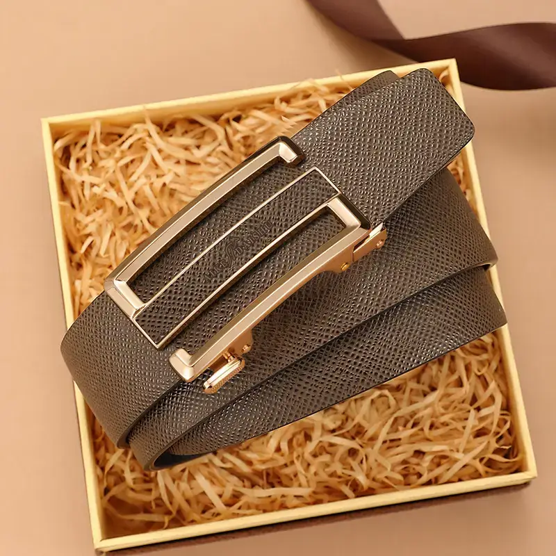 Men's Genuine Leather Automatic Buckle Belt - Image 3