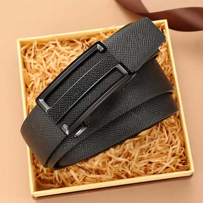 Men's Genuine Leather Automatic Buckle Belt - Image 4