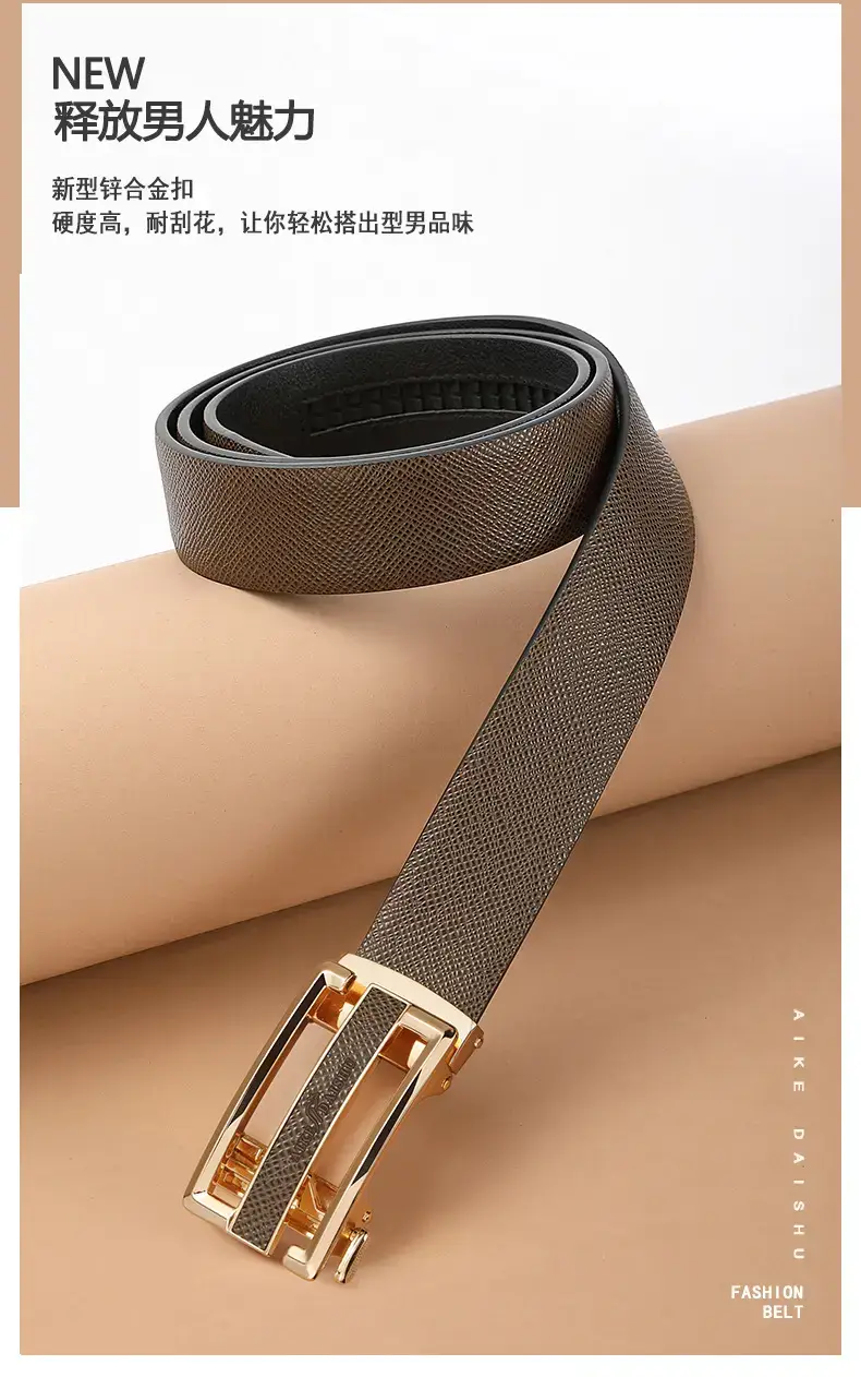 Men's Genuine Leather Automatic Buckle Belt β feature 4