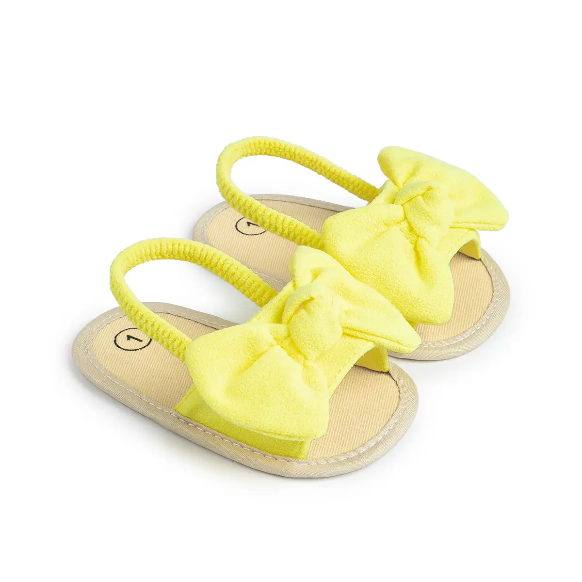 Baby Bow Sandals Pink Yellow Blue Soft Soled 0-1Y
