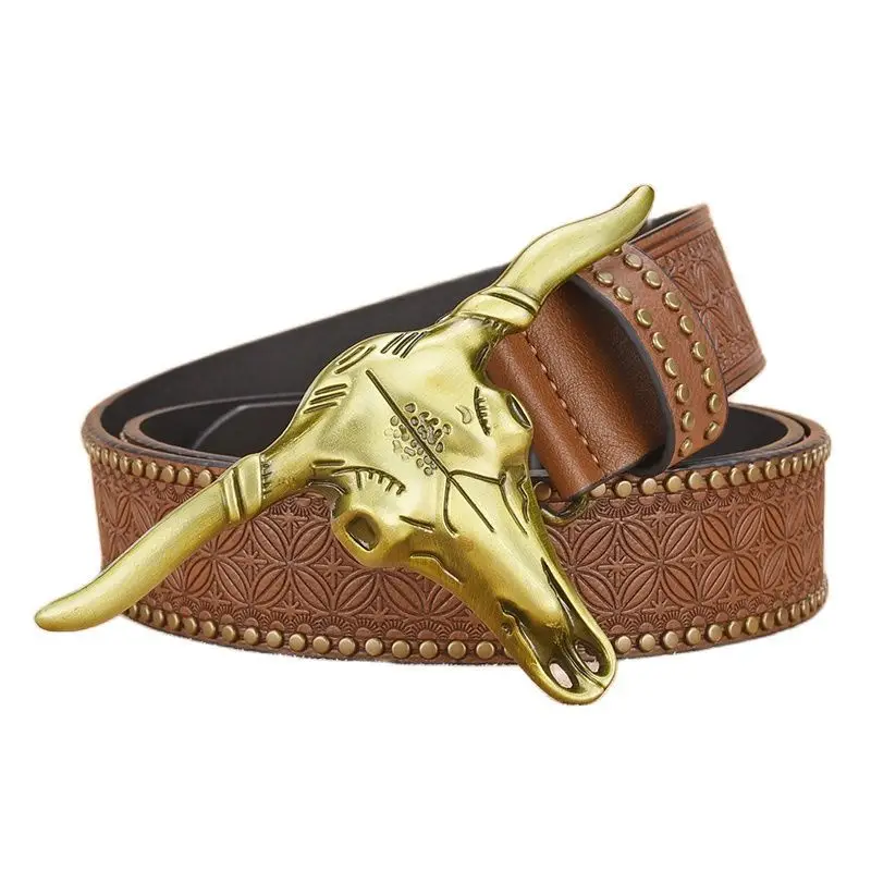 Men's Ngau Tau Belt with Rivet Design - Image 8