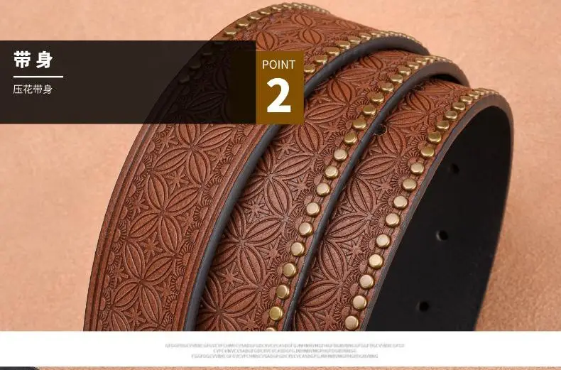 Men's Ngau Tau Belt with Rivet Design β feature 10