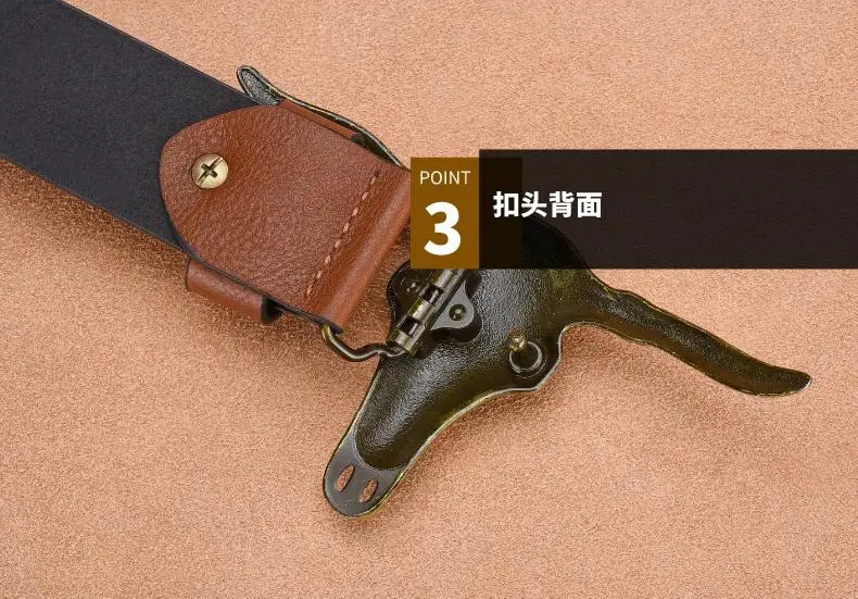 Men's Ngau Tau Belt with Rivet Design β feature 11