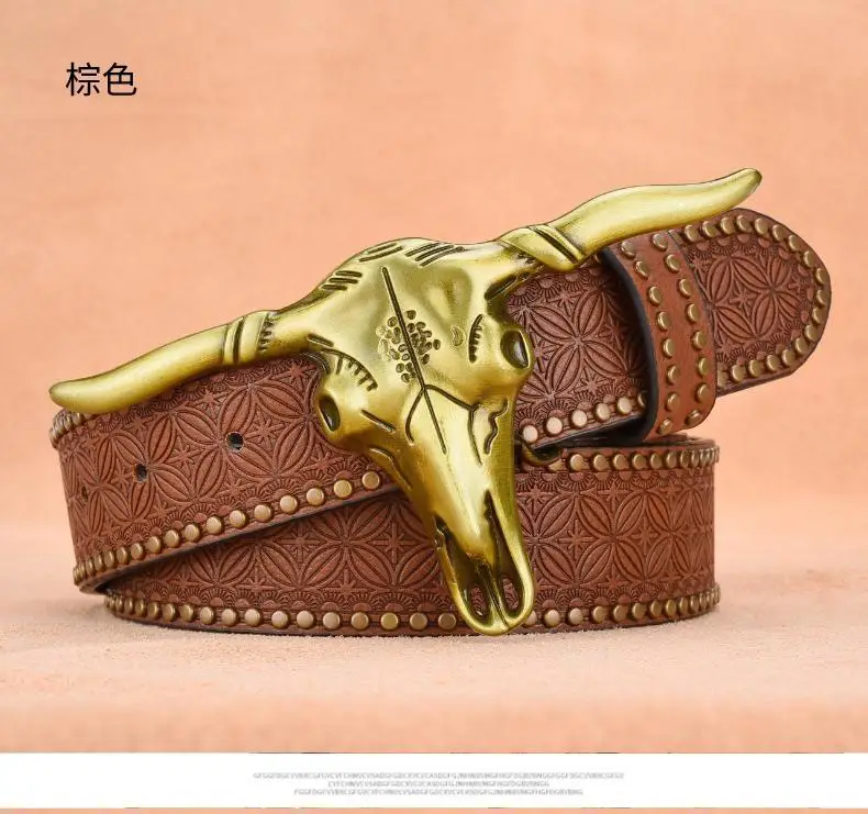 Men's Ngau Tau Belt with Rivet Design β feature 7