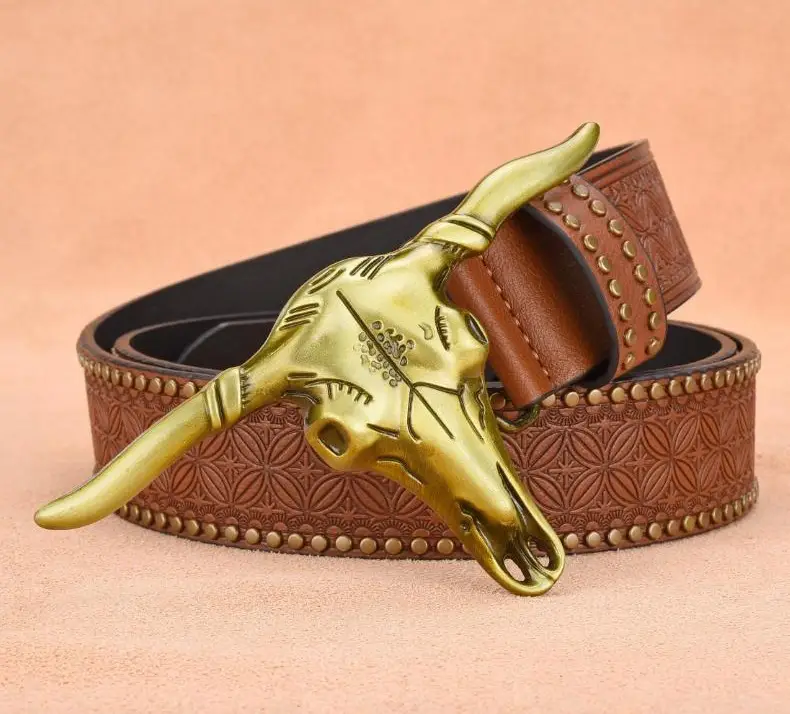 Men's Ngau Tau Belt with Rivet Design β feature 8