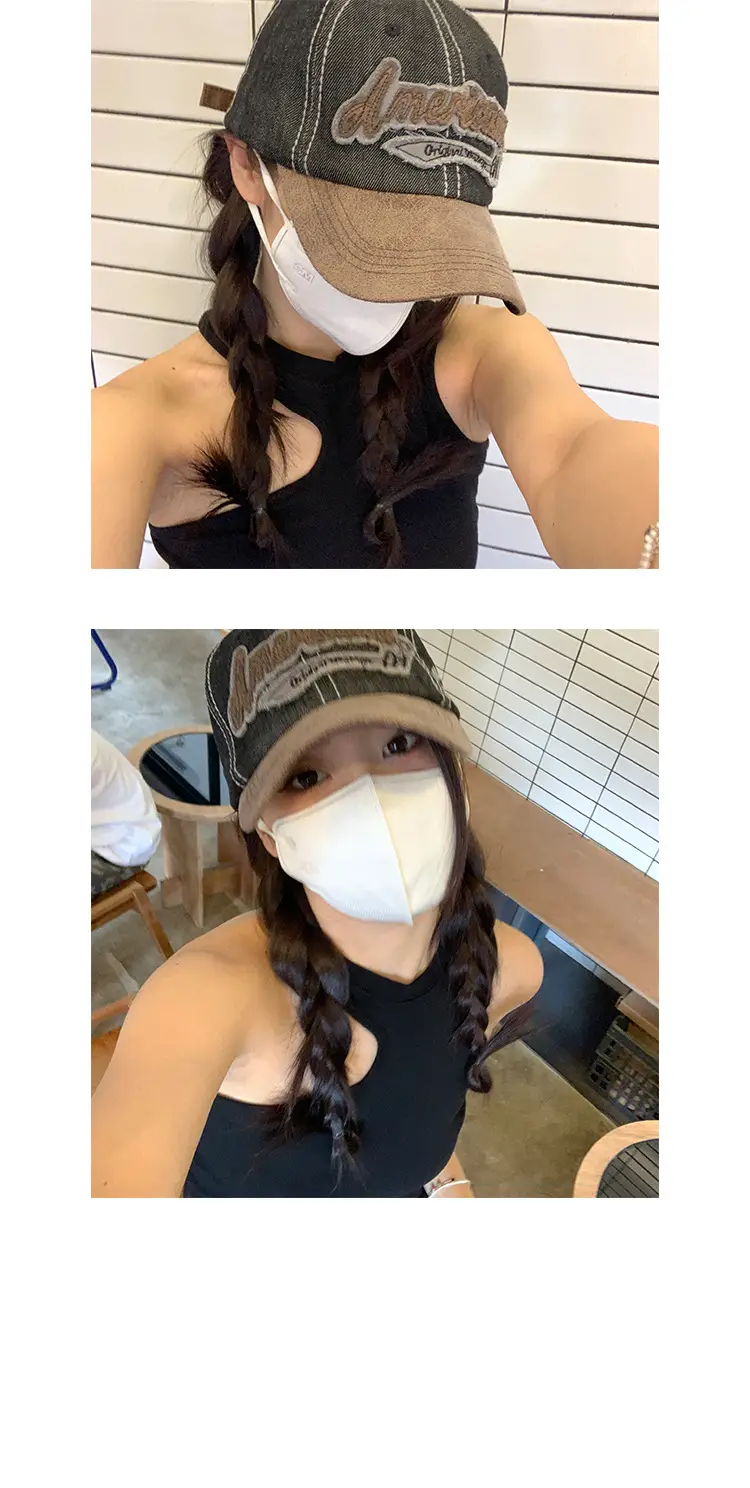 Retro American Letter Baseball Cap Women Sun Proof — feature 3