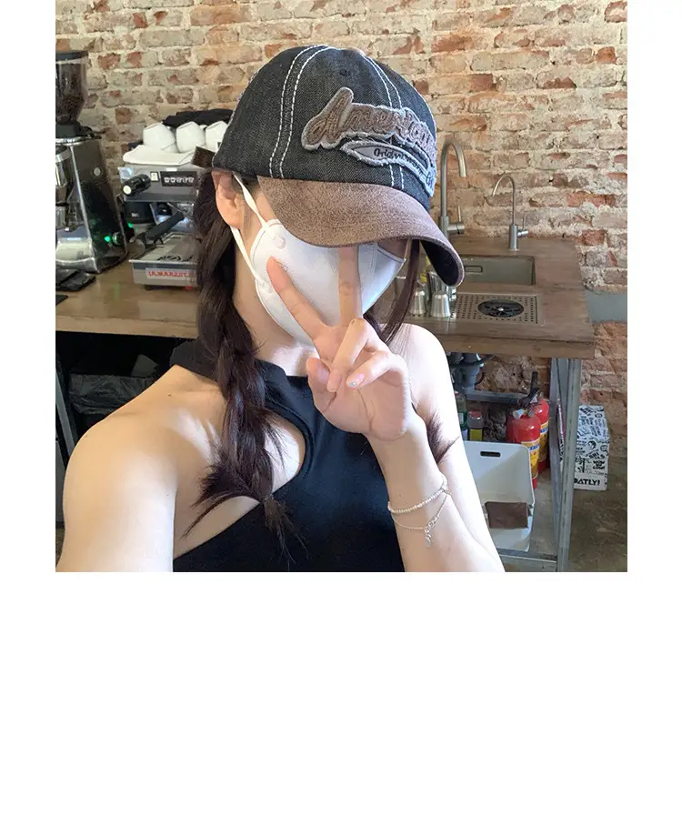 Retro American Letter Baseball Cap Women Sun Proof — feature 7