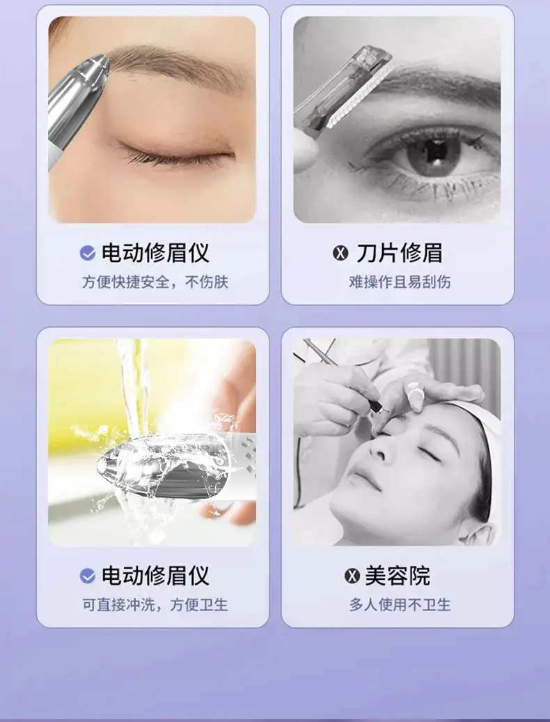 Electric Eyebrow Trimmer for Women White — feature 5