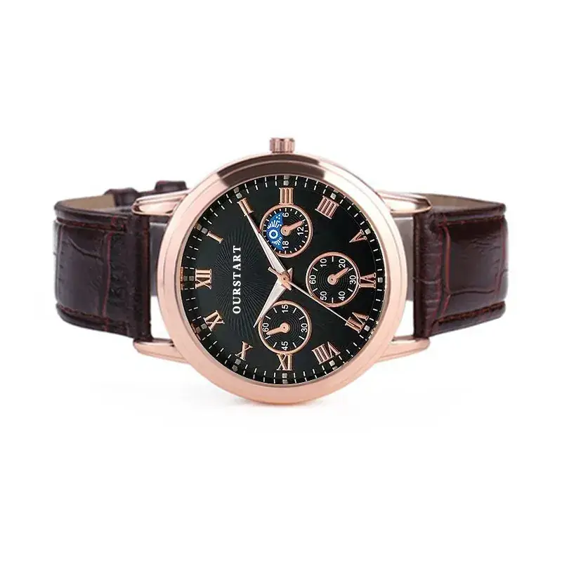 Men's Star Moon Watch with 3 Eyes & Leather Band - Image 5