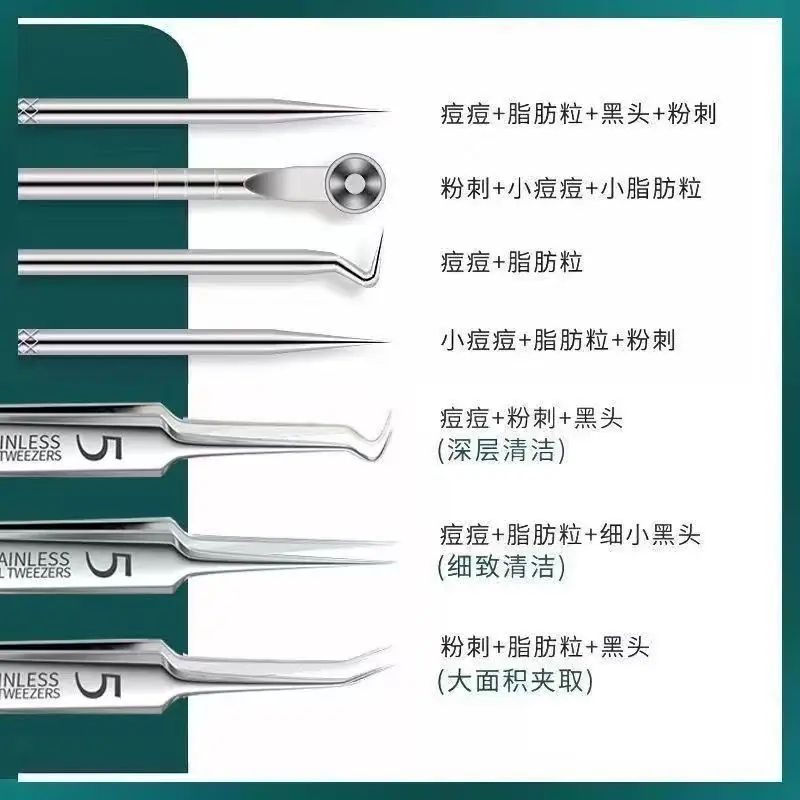 Precision Acne Clip Needle Tweezers Set for Deep Cleaning - Image 21