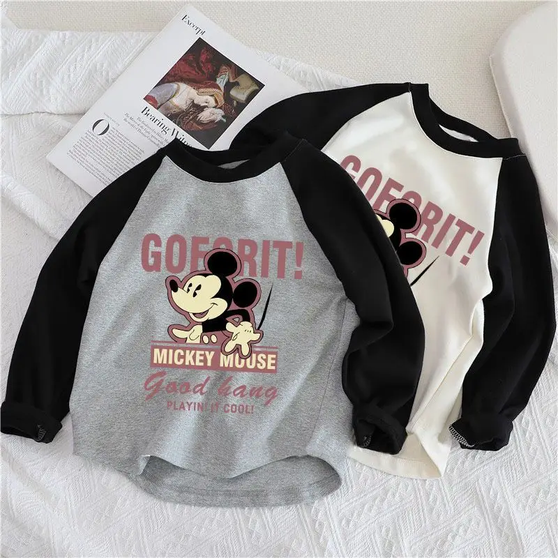 Mickey Mouse Long Sleeve T-Shirt Grey Black 2024 - Image 3