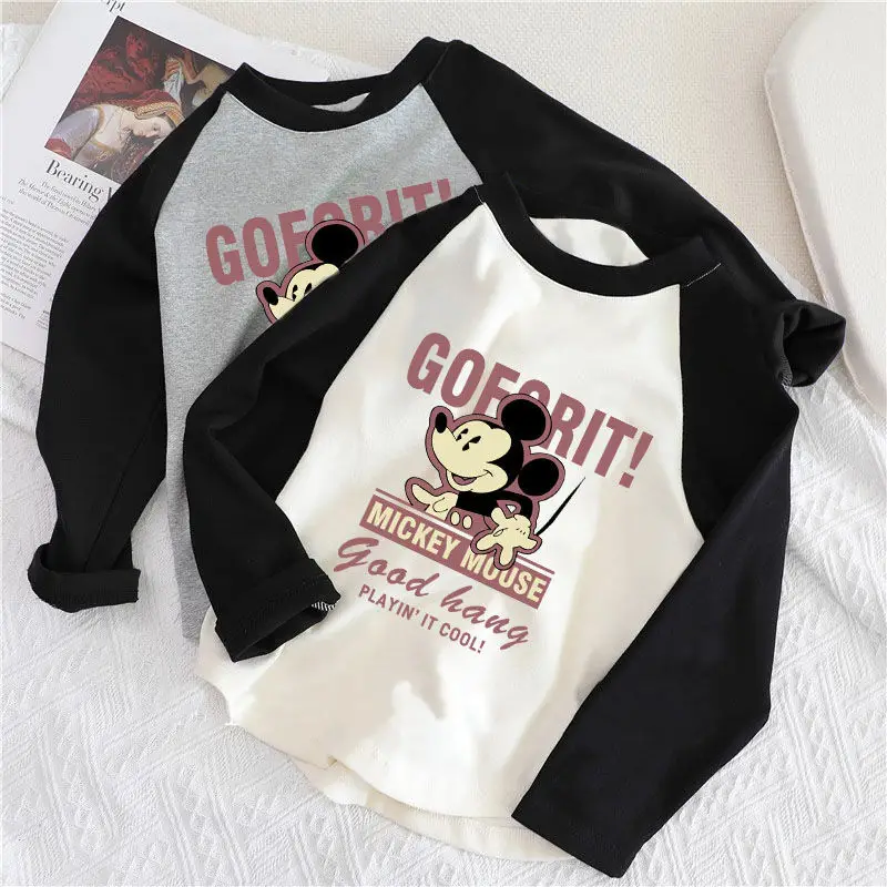 Mickey Mouse Long Sleeve T-Shirt Grey Black 2024 - Image 5
